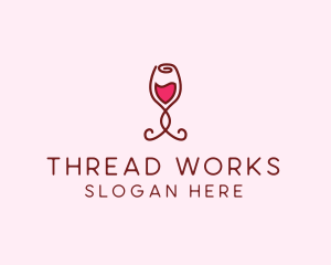 Rose Wine Glass logo design