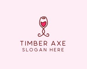 Rose Wine Glass logo design