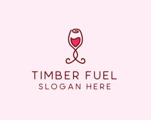 Rose Wine Glass logo design