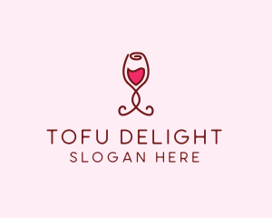 Rose Wine Glass logo design