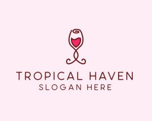 Rose Wine Glass logo design