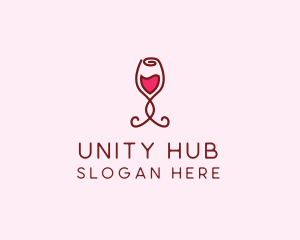 Rose Wine Glass logo design