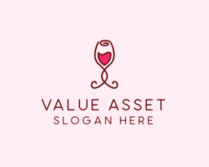 Rose Wine Glass logo design