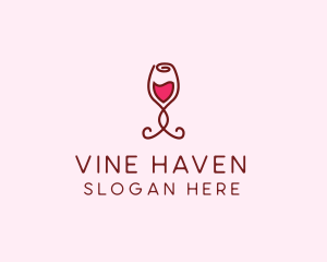 Rose Wine Glass logo design