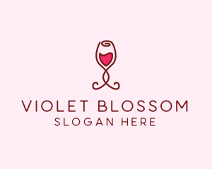 Rose Wine Glass logo design