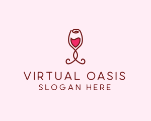 Rose Wine Glass logo design