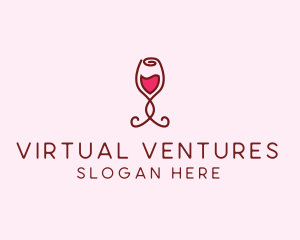 Rose Wine Glass logo design