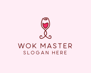 Rose Wine Glass logo design