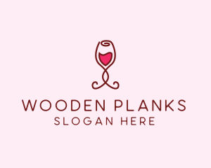 Rose Wine Glass logo design