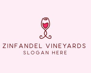 Rose Wine Glass logo design