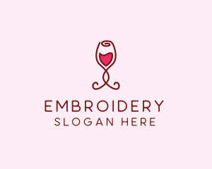 Rose Wine Glass logo design