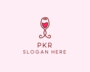 Rose Wine Glass logo design