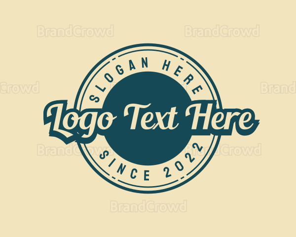 Retro Cursive Circle Logo