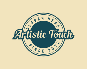 Retro Cursive Circle logo design