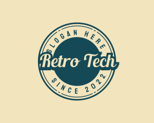 Retro Cursive Circle logo design