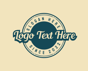 Rap - Retro Cursive Circle logo design