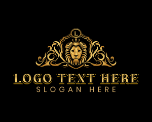 Vintage - Lion Crest Crown logo design