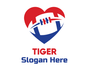 Sport Football Heart Logo