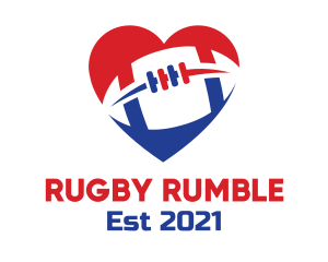 Rugby - Sport Football Heart logo design