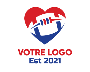 League - Sport Football Heart logo design