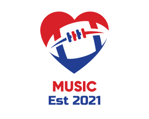 Quarterback - Sport Football Heart logo design