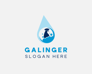 Water Droplet Cleaning Sprayer Logo