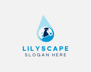 Bubbles - Water Droplet Cleaning Sprayer logo design