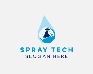 Sprayer - Water Droplet Cleaning Sprayer logo design