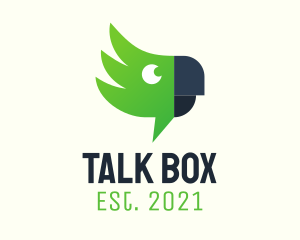 Chat Box - Green Parrot Chat logo design