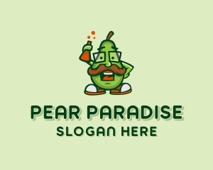 Pear Fruit Professor  logo design