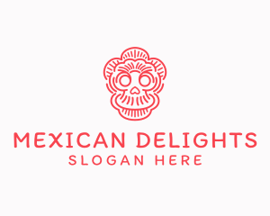 Mexican Festive Skull  logo design