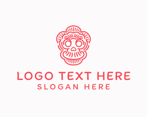 Skate - Mexican Festive Skull logo design