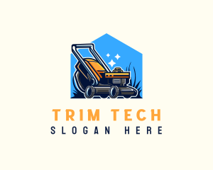 Trimmer - Lawn Mower Equipment Gardening logo design