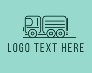 Truck - Minimalist Green Transport Truck logo design