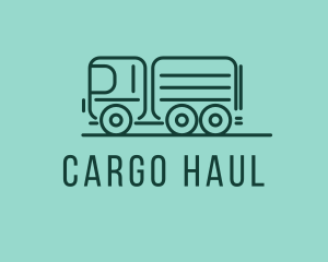 Minimalist Green Transport Truck  logo design