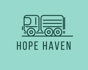 Movers - Minimalist Green Transport Truck logo design