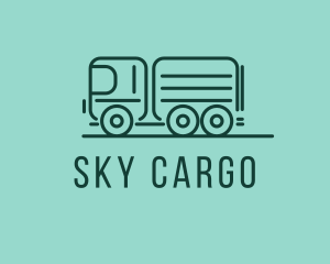 Minimalist Green Transport Truck  logo design