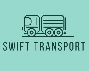 Minimalist Green Transport Truck  logo design