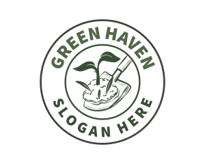 Shovel Plant Gardening logo design