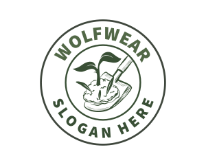 Organic - Shovel Plant Gardening logo design