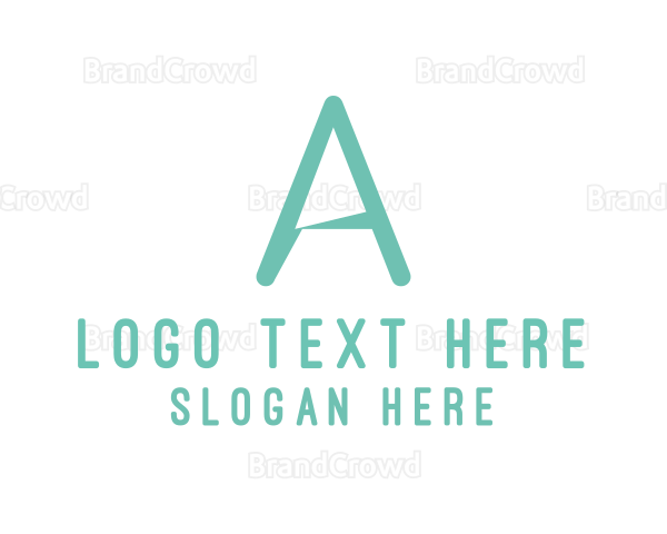 Simple Mint Green Letter A Logo