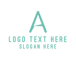 Simple Mint Green Letter A logo design