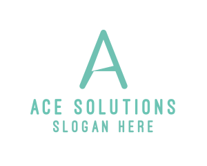 Simple Mint Green Letter A logo design