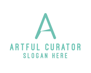 Simple Mint Green Letter A logo design