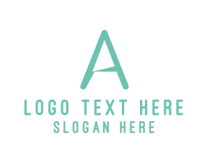 Text - Simple Mint Green Letter A logo design