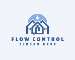 Water Faucet House Plumbing logo design