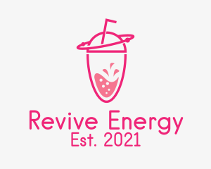 Pink Orbit Refreshment  logo design