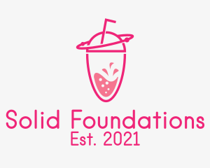 Juice Stall - Pink Orbit Refreshment logo design