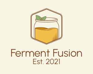Ferment - Natural Kombucha Jar logo design