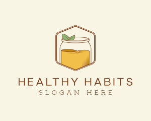 Natural Kombucha Jar logo design